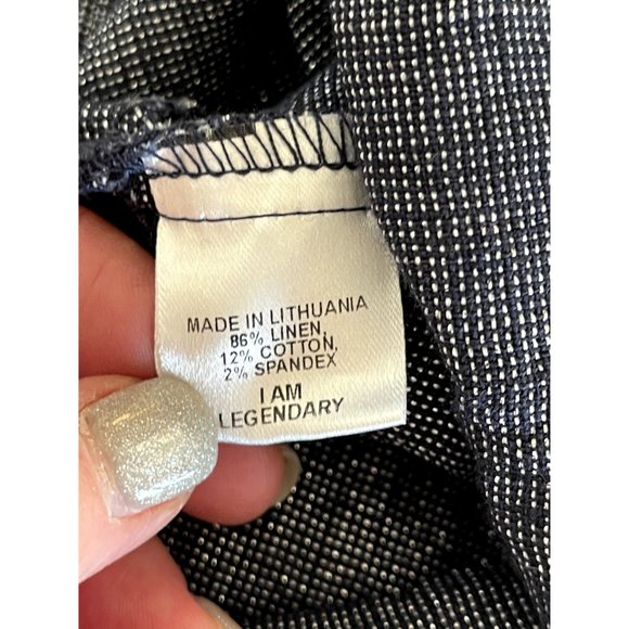 FLAX Metallic McQueen Linen Blend Button Up Shirt Shacket Blue Small‎ $169 - Picture 7 of 11